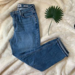 Cropped straight leg jeans
